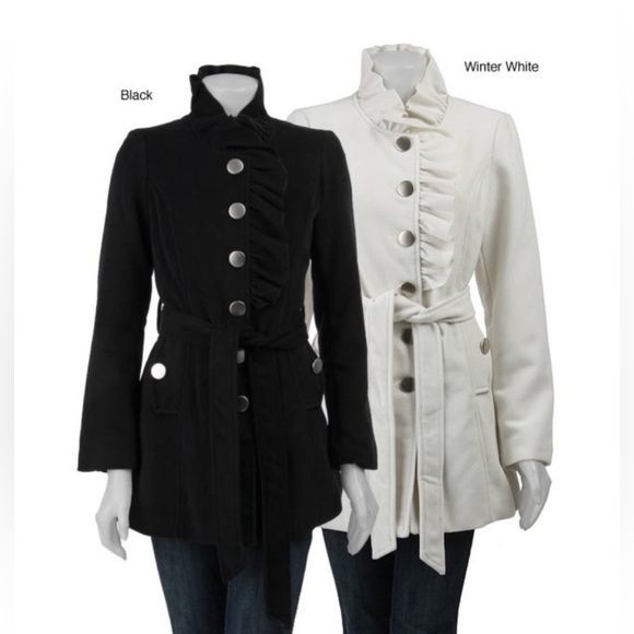 C.C. Couture Ruffle Trim Belted Jacket (Fuchsia) - Size L - Picture 11 of 11